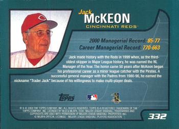 2001 Topps - Limited #332 Jack McKeon Back