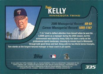 2001 Topps - Limited #335 Tom Kelly Back