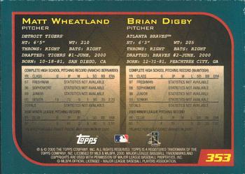 2001 Topps - Limited #353 Matt Wheatland / Bryan Digby Back