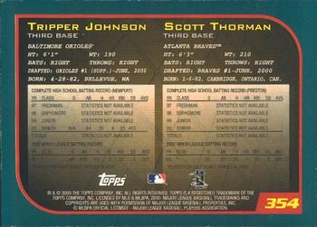 2001 Topps - Limited #354 Tripper Johnson / Scott Thorman  Back