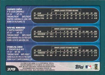 2001 Topps - Limited #370 Chance Caple / Rafael Soriano / Pascual Coco Back