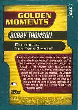 2001 Topps - Limited #379 Bobby Thomson Back