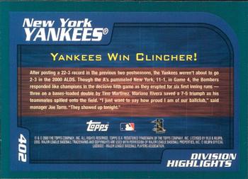 2001 Topps - Limited #402 New York Yankees Back
