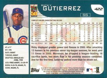 2001 Topps - Limited #422 Ricky Gutierrez  Back