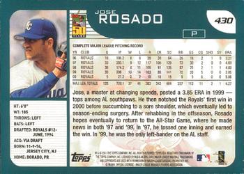 2001 Topps - Limited #430 Jose Rosado  Back