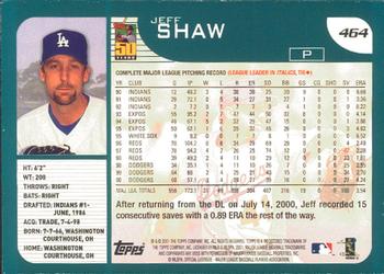 2001 Topps - Limited #464 Jeff Shaw  Back
