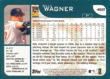 2001 Topps - Limited #468 Billy Wagner  Back