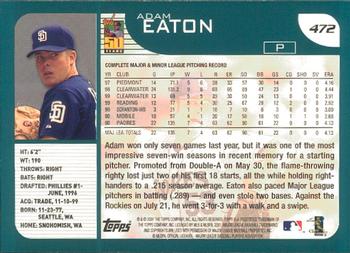 2001 Topps - Limited #472 Adam Eaton  Back