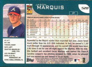 2001 Topps - Limited #528 Jason Marquis  Back