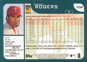 2001 Topps - Limited #552 Kenny Rogers  Back