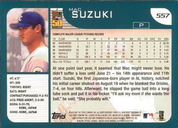 2001 Topps - Limited #557 Mac Suzuki  Back