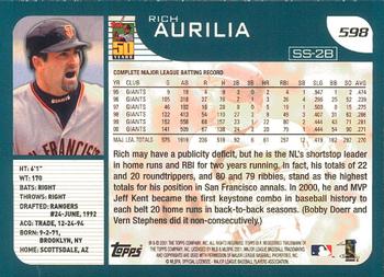 2001 Topps - Limited #598 Rich Aurilia  Back