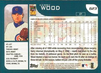 2001 Topps - Limited #623 Kerry Wood  Back
