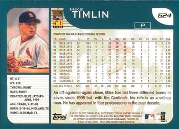 2001 Topps - Limited #624 Mike Timlin  Back