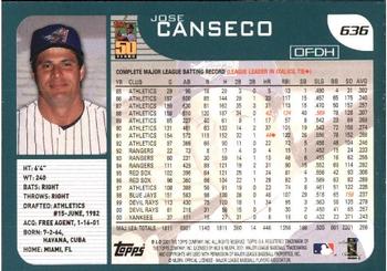 2001 Topps - Limited #636 Jose Canseco  Back