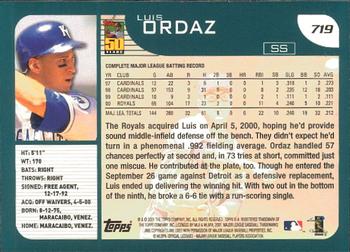 2001 Topps - Limited #719 Luis Ordaz  Back