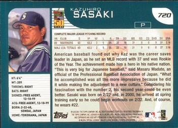 2001 Topps - Limited #720 Kazuhiro Sasaki  Back