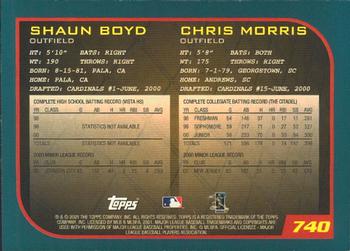 2001 Topps - Limited #740 Shaun Boyd / Chris Morris  Back