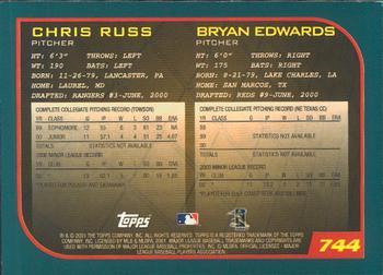 2001 Topps - Limited #744 Chris Russ / Bryan Edwards  Back