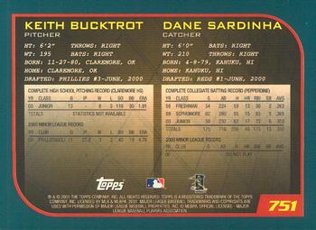 2001 Topps - Limited #751 Keith Bucktrot / Dane Sardinha  Back