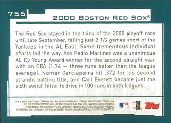 2001 Topps - Limited #756 Boston Red Sox Back