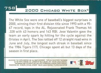 2001 Topps - Limited #758 Chicago White Sox Back