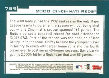 2001 Topps - Limited #759 Cincinnati Reds Back