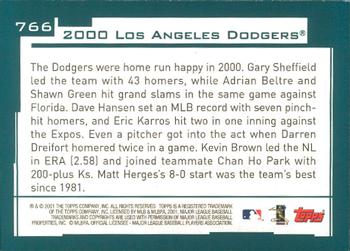 2001 Topps - Limited #766 Los Angeles Dodgers Back