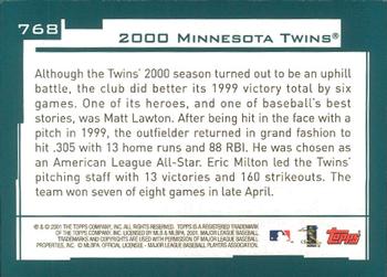 2001 Topps - Limited #768 Minnesota Twins Back