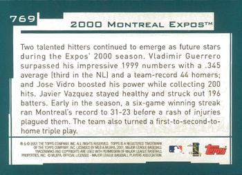 2001 Topps - Limited #769 Montreal Expos Back