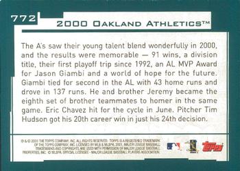 2001 Topps - Limited #772 Oakland Athletics Back