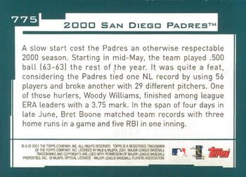 2001 Topps - Limited #775 San Diego Padres Back