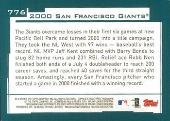 2001 Topps - Limited #776 San Francisco Giants Back