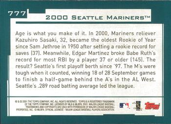 2001 Topps - Limited #777 Seattle Mariners Back