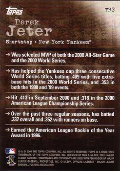 2001 Topps - Noteworthy #TN2 Derek Jeter Back