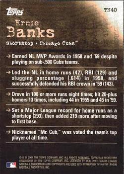 2001 Topps - Noteworthy #TN40 Ernie Banks Back