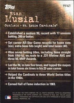 2001 Topps - Noteworthy #TN48 Stan Musial Back