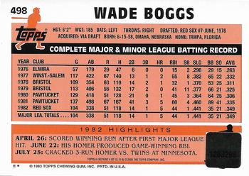 2001 Topps - Originals Relics #4 Wade Boggs Back