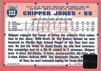 2001 Topps - Originals Relics #5 Chipper Jones Back