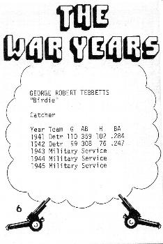 1977 TCMA The War Years #6 Birdie Tebbetts Back