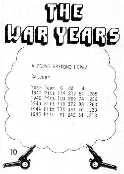 1977 TCMA The War Years #10 Al Lopez Back