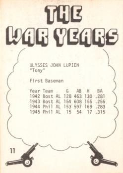1977 TCMA The War Years #11 Tony Lupien Back