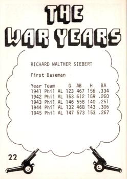 1977 TCMA The War Years #22 Richard Siebert Back