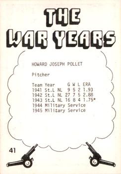 1977 TCMA The War Years #41 Howard Pollet Back
