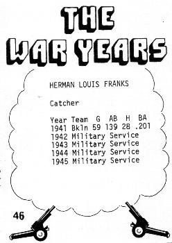 1977 TCMA The War Years #46 Herman Franks Back
