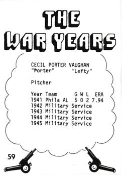 1977 TCMA The War Years #59 Porter Vaughan Back