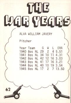 1977 TCMA The War Years #62 Alva Javery Back