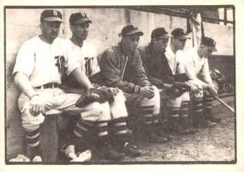 1977 TCMA The War Years #63 Boston Bees Rookie Pitchers (George Barnicle / Ed Carnett / Art Johnson / Frank LaManna / Casey Stengel / Bob Williams) Front