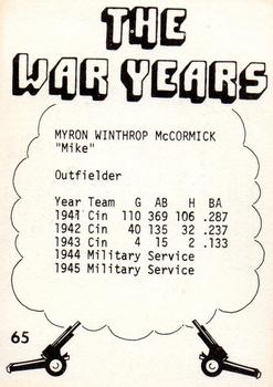 1977 TCMA The War Years #65 Mike McCormick Back