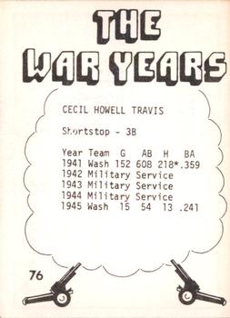1977 TCMA The War Years #76 Cecil Travis Back
